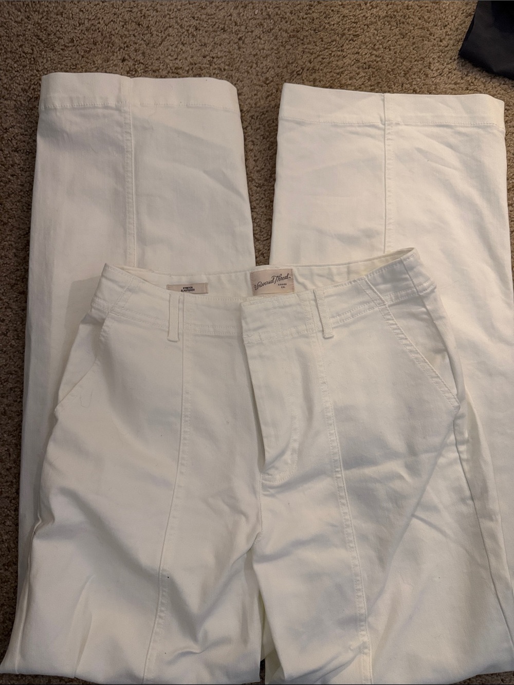 Universal Thread White Straight-Leg Trousers
